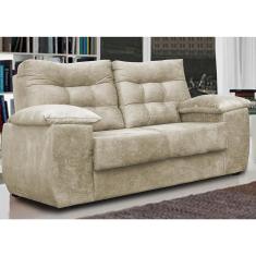 Sofá Luxemburgo 2 Lugares 1,52m Tecido Suede Bege