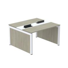 Mesa De Plataforma Dupla Para 2 Pessoas Corporativa 150x120/2p Noce Naturalle/branco
