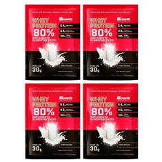 Kit com 4  Saches Whey Protein 80% 30g Growth Natural