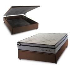 Conjunto Box Baú Preston Cinza 138x188x78 c/ Molas Ensacadas - King Ho