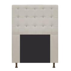 Cabeceira Estofada Dama 90 cm Solteiro Com Strass Suede Bege - ADJ Dec