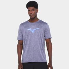 Camiseta Mizuno Spark Masculina, Cinza, Azul claro, P