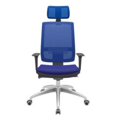 Cadeira Office Brizza Tela Azul Com Encosto Assento Aero Azul Autocomp