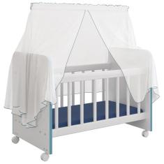 Berço Para Boneca Magia C02 Brinquedo Infantil Branco Azul - Lyam Deco