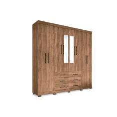 Guarda Roupa Casal Liverpool Atacama 9 Portas de Bater 6 Gavetas Blush Santos Andirá