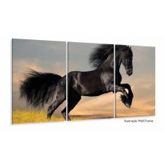 Quadro decorativo Cavalo Preto Pulando Para Sala Quarto