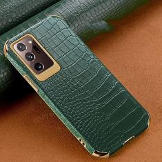 Capa de telefone com textura de crocodilo para Samsung Galaxy Note 20 Ultra S21 S20 S10 Plus A72 A52 A51 A71 A50 A70 Capa de suporte magnético, verde sem suporte, para Galaxy S20