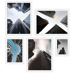 Conjunto Arquitetura Edifícios Kit Com 5 Quadros Decore Pronto Multicor Médio