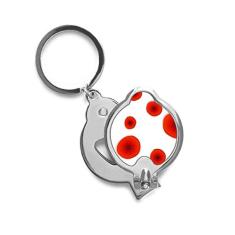 Cortador de unhas de dedo abstrato com flores e círculo vermelho, tesoura de aço inoxidável