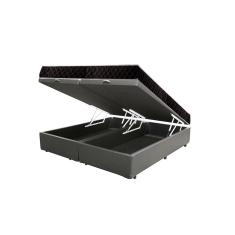 Cama Box Baú Queen Colchão Aylla Espuma D33 Acolchões + Box Sintético 67x158x198