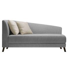 Recamier Heitor 140cm Com Almofada Lado Direito Suede Cor Cinza/bege