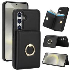 Generic Capa carteira para Samsung Galaxy A15 com suporte para cartão, capa de couro com bloqueio RFID, suporte de anel giratório de 360° com fecho magnético à prova de choque para Samsung A15 5G 6,5
