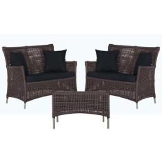 2 Sofás Área e Mesa Igapó Alumínio Pintura Fendi Corda Náutica Estofad