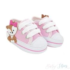 Tênis Infantil Starzinho Rosa de Raposinha - Linha Baby/Bebê - Babysho