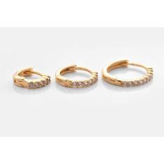Brinco Trio de Argolinha Fino Folheado em Ouro 18k - Floratta Joias