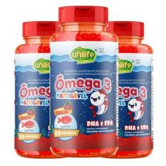 Ômega 3 Kids DHA e EPA 60 cap mastigáveis de 450mg Kit com 3 - Unilife