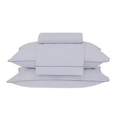 Jogo de Cama Solteiro Percal 180 Fios Buddemeyer Basic Percalle 100% Algodão Penteado Cinza 3 peças