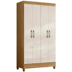 Guarda Roupa Solteiro 4 Portas 0390 Freijo Off White Moval Freijo Off White