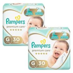 Kit Fralda Pampers Premium Care Mega Tamanho G 60 Unidades