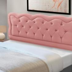 Cabeceira de Cama Box Madeira Estofada Casal Sofia - D'Julia, Rosa