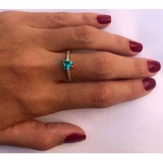 Anel de Ouro 18k com Coração de Zircônia - Meu Anel, 19