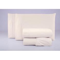 Jogo de cama lençol king 4 peças algodão percal 180 fios com acabament
