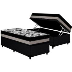 Cama Box Baú Solteiro: Colchão Anatômico Ortobom D33 / EP ISO 100 Doub