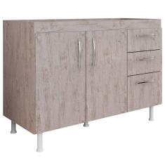 Balcão Gabinete De Pia 120Cm Nathan 2 Portas Rústico