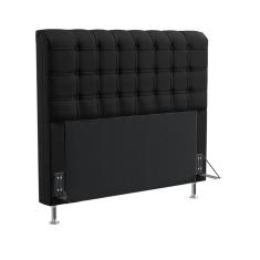 Cabeceira Dama 140 para Cama de Casal Couro Preto Aradecor