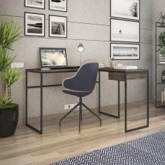 Mesa em L para Escritório Computador 1 Gaveta Industrial 