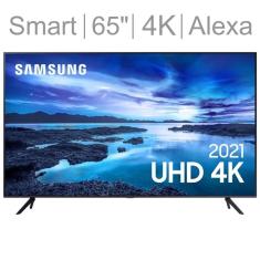 Smart TV 65" Samsung, HDR, Processador Crystal 4K, 65AU7700