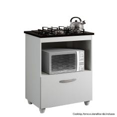 Balcão Para Cooktop de 4 Bocas 1 Porta Basculante Salvia Kaiki Móveis