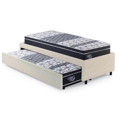 Bicama Box Solteiro Areia com Dois Colchões GranSleep Verticoil 88x188