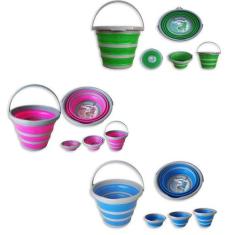 Kit 3 Balde Dobrável 10 Litros Cores Sortidas - Vendasshop