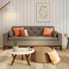 Sofá 3 Lugares Laughlin Suede Bege