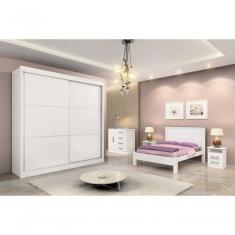 Guarda Roupa Casal 2 Portas 6 Gavetas - Cancun-branco - Móveis D'doro