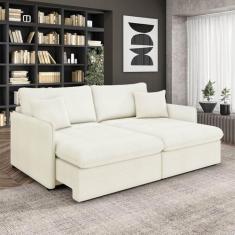 Sofá Retrátil Reclinável 3 Lugares 194cm Maili Bouclê K01 - D'Rossi - 