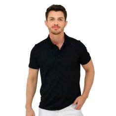 Camisa Masculina Polo sem Bolso - DEMORGAN, Preto, GG