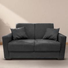 Sofá Estofado 2 Lugares Sala Estar Recepção Sofia Suede Preto