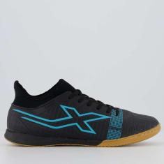Chuteira Oxn Velox 4 Neo Futsal Preta e Azul-Masculino
