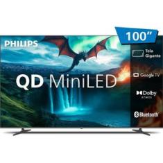 Smart TV QD-MiniLED 100" Ultra HD 4K Philips 100MLED800 com Google TV, Wi-Fi, Entradas HDMI e USB