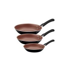 Jogo de Frigideiras Caribe Preto Tramontina 03 Peças - 20297009