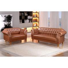 Conjunto de Sofás Chesterfield Duque Caramelo