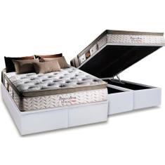 Cama Box Baú King: Colchão Molas MasterPocket Ensacadas Herval   Imperatore Eco Bamboo + Base CRC Courano White(193x203)