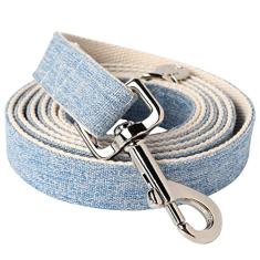 DOGWONG Coleira de algodão e cânhamo para cães – Coleira para animais de estimação de tecido natural macio durável azul resistente – Colar fofo de casamento para cães pequenos, médios e grandes