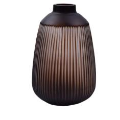 Vaso Decor Vidro Marrom 33,5X21,5Cm