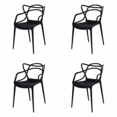 Kit 4 Cadeiras Allegra Solna OR Design Preto