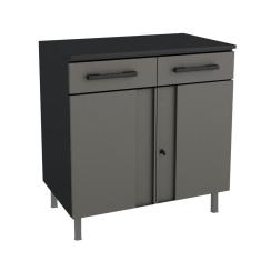 Balcão Multiuso Aço Telasul Multibox 2gv Cinza/preto