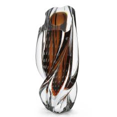 Vaso Em Cristal Murano Marrom São Marcos 34x15x15cm