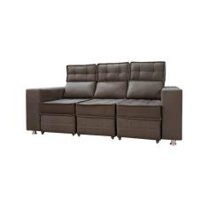 Sofá Retrátil e Reclinável 3 lugares Londres 1.90cm com Molas Suede Speciale Home